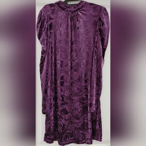 Modcloth In With The Nouveau Shift Dress in Purple Velvet Size S